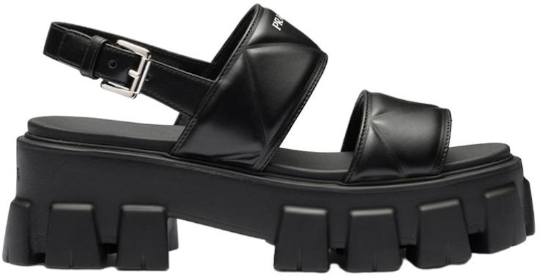 (Women) Prada Monolith Leather Buckle Peep Toe Flat 'Black' 1X040N_ASK_F0002_F_055 Order (Women) Prada Monolith Leather Buckle Peep Toe Flat 'Black' 1X040N_ASK_F0002_F_055