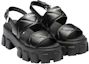 Lookbook (W) Prada Monolith Leder Peep Toe Sandale mit Schnalle ''Schwarz'' 1X040N_ASK_F0002_F_055