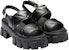 (Women) Prada Monolith Leather Buckle Peep Toe Flat 'Black' 1X040N_ASK_F0002_F_055