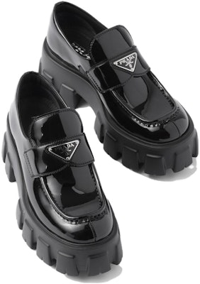 PRADA普拉達 Monolith 圓頭套穿樂福鞋 5.5cm 女款 黑色 Shop PRADA普拉達 Monolith 圓頭套穿樂福鞋 5.5cm 女款 黑色