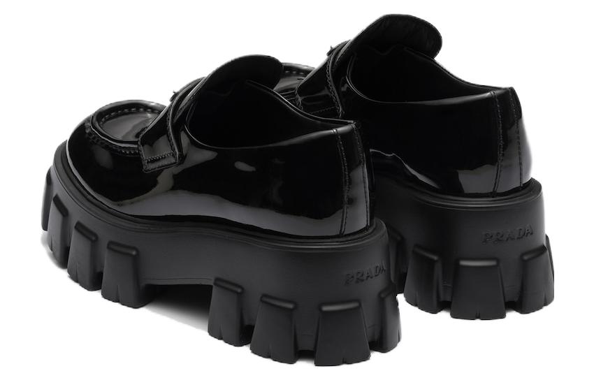 Purchase PRADA普拉達 Monolith 圓頭套穿樂福鞋 5.5cm 女款 黑色
