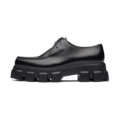 (W) Prada Monolith Loafer 'Black Velour'