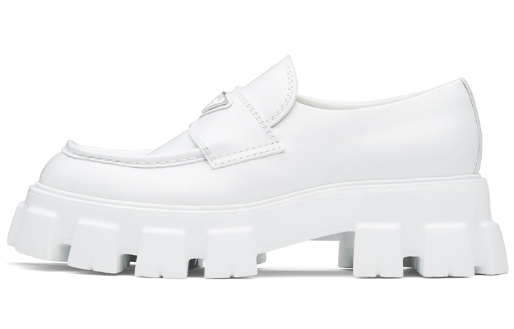 (W) Prada Monolith Loafer 'White Patent Leather'