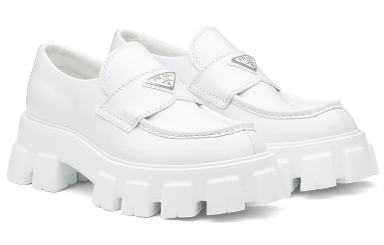 (W) Prada Monolith Loafer 'White Patent Leather' 圖 3