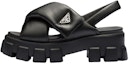 Buy (W) Prada Monolith Sandal Empuk 55mm Kulit Nappa Hitam 1X123N_2DL8_F0002_F_055