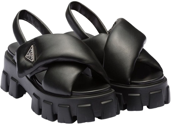 (Women) Prada Monolith Padded 55mm Sandals Black Nappa Leather 1X123N_2DL8_F0002_F_055 Order (Women) Prada Monolith Padded 55mm Sandals Black Nappa Leather 1X123N_2DL8_F0002_F_055