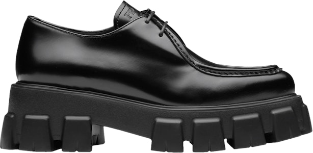(W) Prada Monolith Punta Afilada Cuero Brillante Cordones 'Negro' 1E719M-055-F0002 Buy (W) Prada Monolith Punta Afilada Cuero Brillante Cordones 'Negro' 1E719M-055-F0002