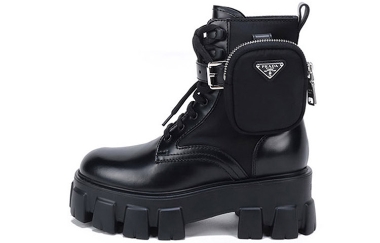 (Women) Prada Monolith Re-Nylon Gabardine Boots 'Black Mini Pouch' 1T255M_3LFR_F0002_F_B055