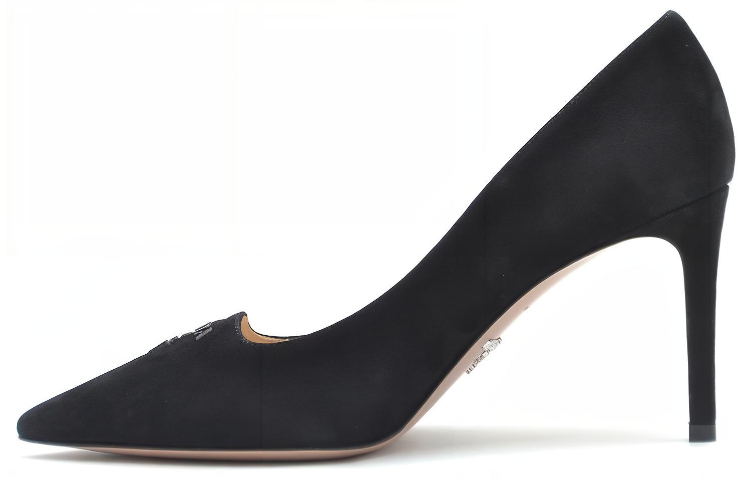 Buy (W) Prada Mules Talons Hauts ''Velours Noir'' 1I718L_008_F0002