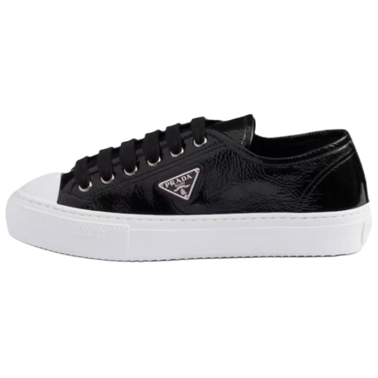 (Women) PRADA Naplak Leather Round Toe Low-Top Sneakers Women’s Black 1E770N_H27_F0632_F_035