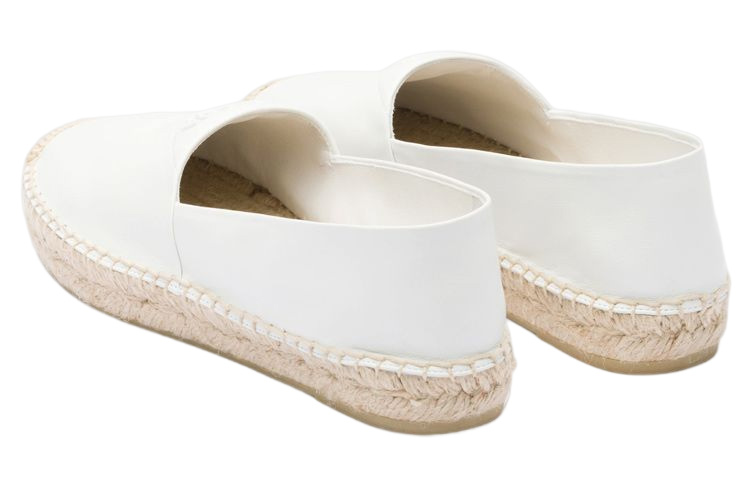 (W) Prada Nappa Leather Woven Flats 'White' 圖 4
