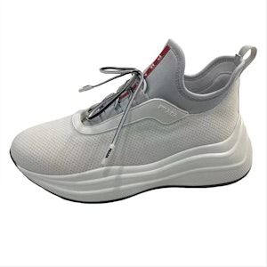 PRADA普拉達 織物 圓頭繫帶 低幫 生活休閒鞋 女款 白色 Buy PRADA普拉達 織物 圓頭繫帶 低幫 生活休閒鞋 女款 白色