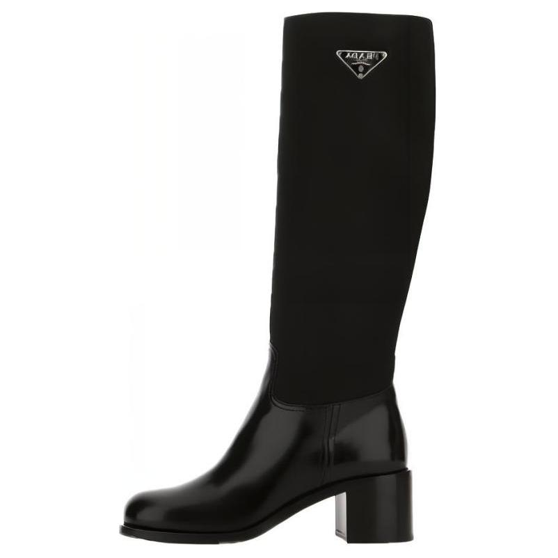 (Women) Prada Nylon Fabric High-Top Boots 'Sleek Patent Leather Black' 1W411M_3FLU_F0002_F_055