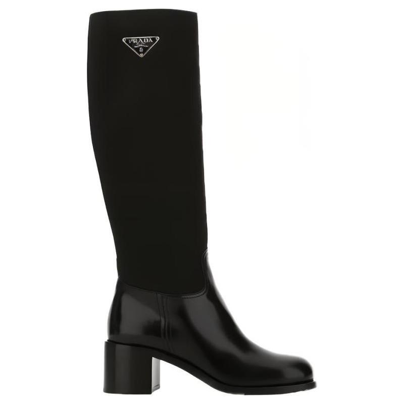 Order (W) Stivaletti alti in nylon Prada ''Pelle nera lucida'' 1W411M_3FLU_F0002_F_055