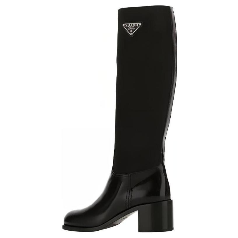 Shop (W) Stivaletti alti in nylon Prada ''Pelle nera lucida'' 1W411M_3FLU_F0002_F_055