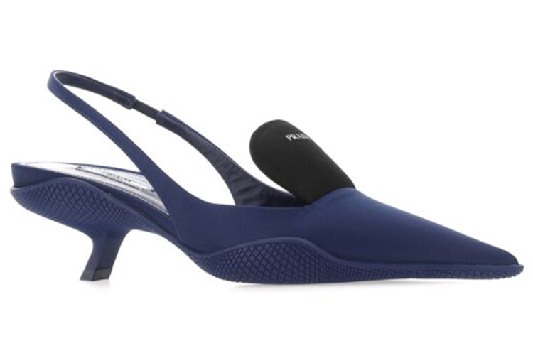 (W) Prada Nylon Gabardine High-Heeled Shoes 'Blue Black' 圖 3