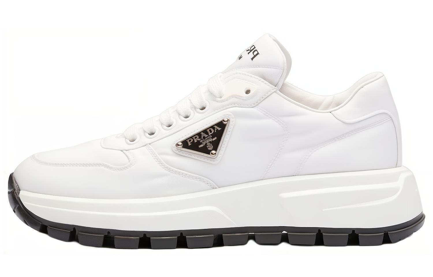 (W) Prada Nylon Logo Strap Low-Top Sneakers 'White'