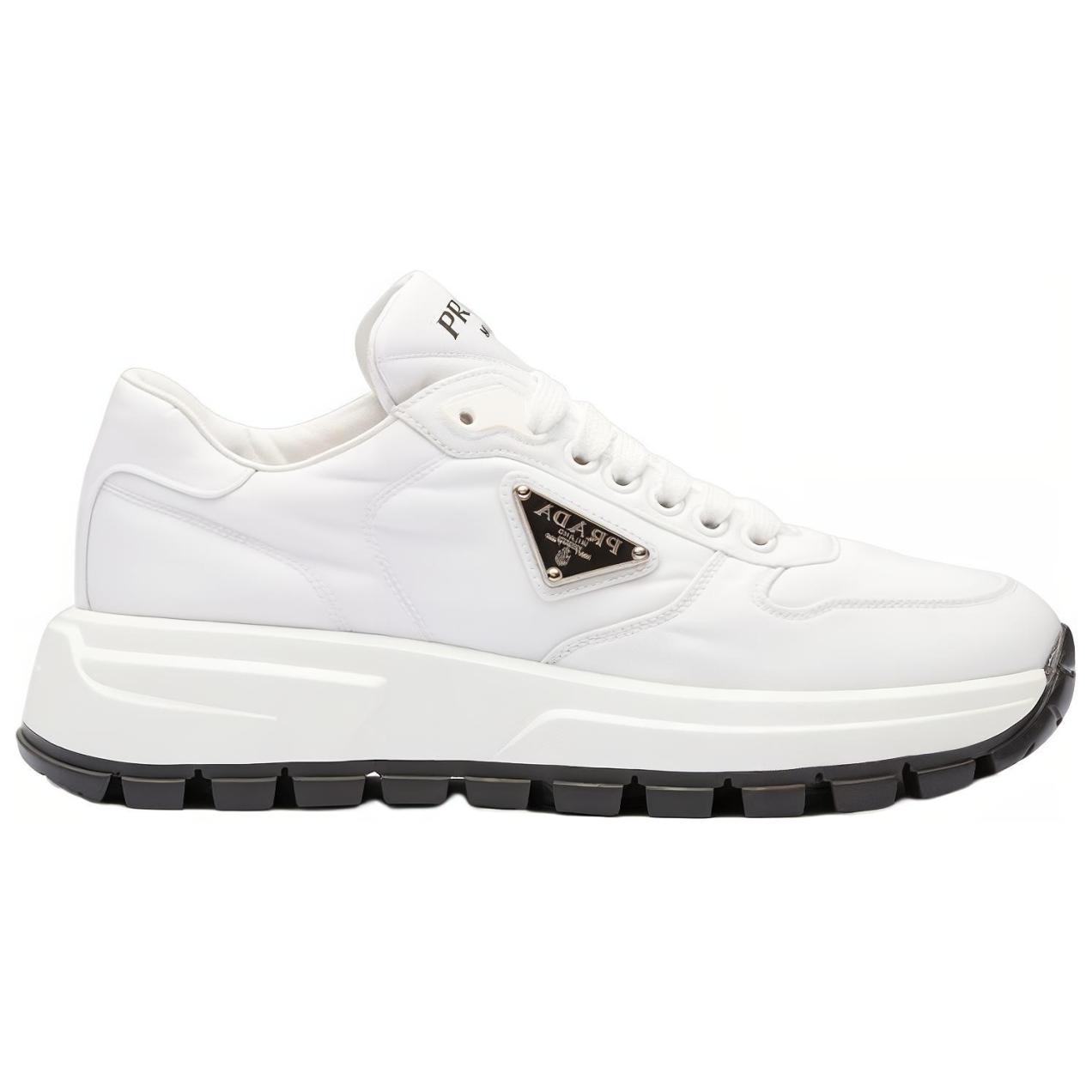 (W) Prada Nylon Logo Strap Low-Top Sneakers 'White' 圖 2