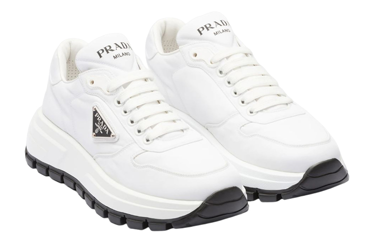 (W) Prada Nylon Logo Strap Low-Top Sneakers 'White' 圖 3