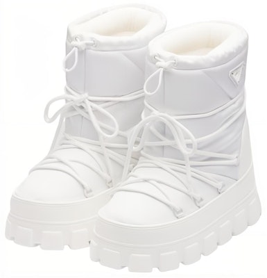 (Women) Prada Nylon Round-Toe Lace-Up Mid-Calf Snow Boots 'White' 1U007N_3LFV_F0009_F_040 Lookbook (Women) Prada Nylon Round-Toe Lace-Up Mid-Calf Snow Boots 'White' 1U007N_3LFV_F0009_F_040