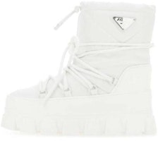 (Women) Prada Nylon Round-Toe Lace-Up Mid-Calf Snow Boots 'White' 1U007N_3LFV_F0009_F_040 (Women) Prada Nylon Round-Toe Lace-Up Mid-Calf Snow Boots 'White' 1U007N_3LFV_F0009_F_040