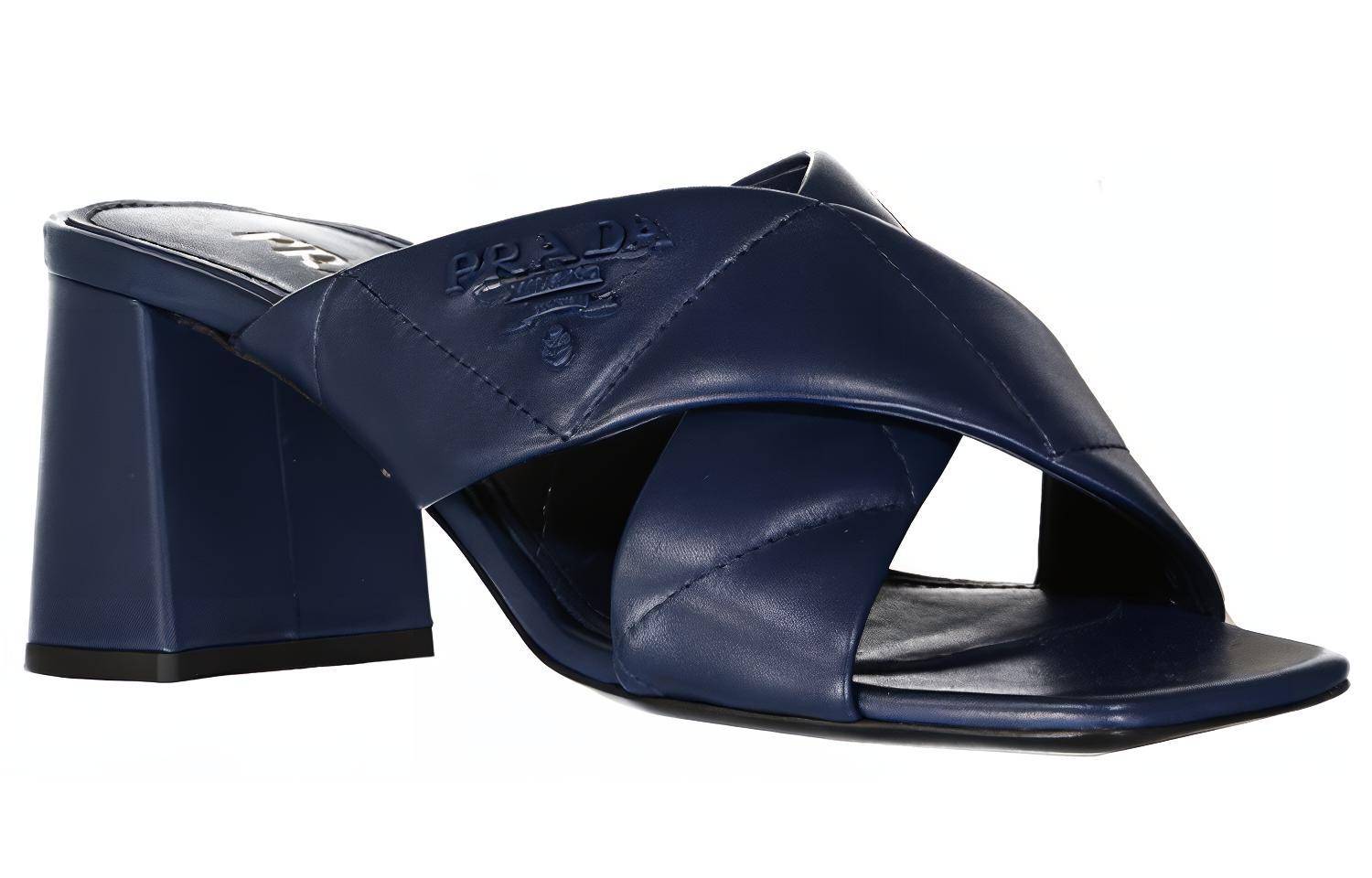 (W) Prada Open-Toe Calfskin Fashion Sandals 'Blue' 圖 3