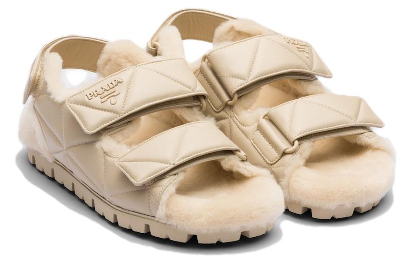 (W) Prada Open-Toe CMFTable Versatile Durable 'Beige Sandals' 圖 2