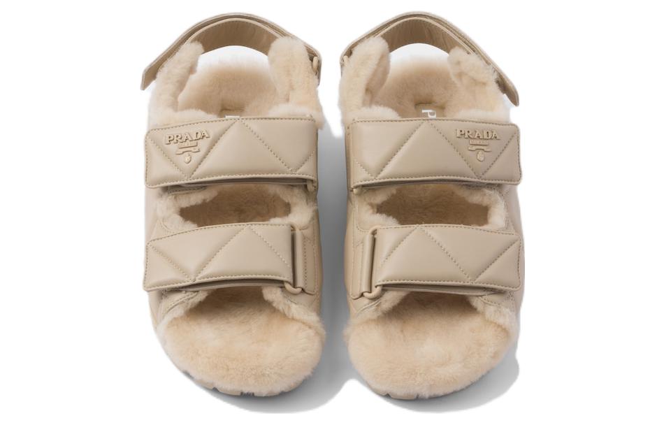 (W) Prada Open-Toe CMFTable Versatile Durable 'Beige Sandals' 圖 3