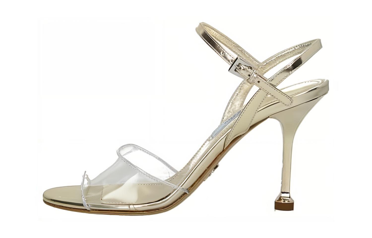 (Women) Prada Open-Toe Round Buckle Comfort 'Gold Ankle-Strap Sandal' 1X457L_3KGF_F0846