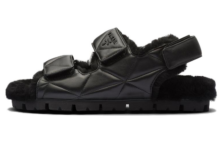 (Women) Prada Open Toe Beach Sandals 'Black' 1X721M_A3B_F0002_F_ZF20