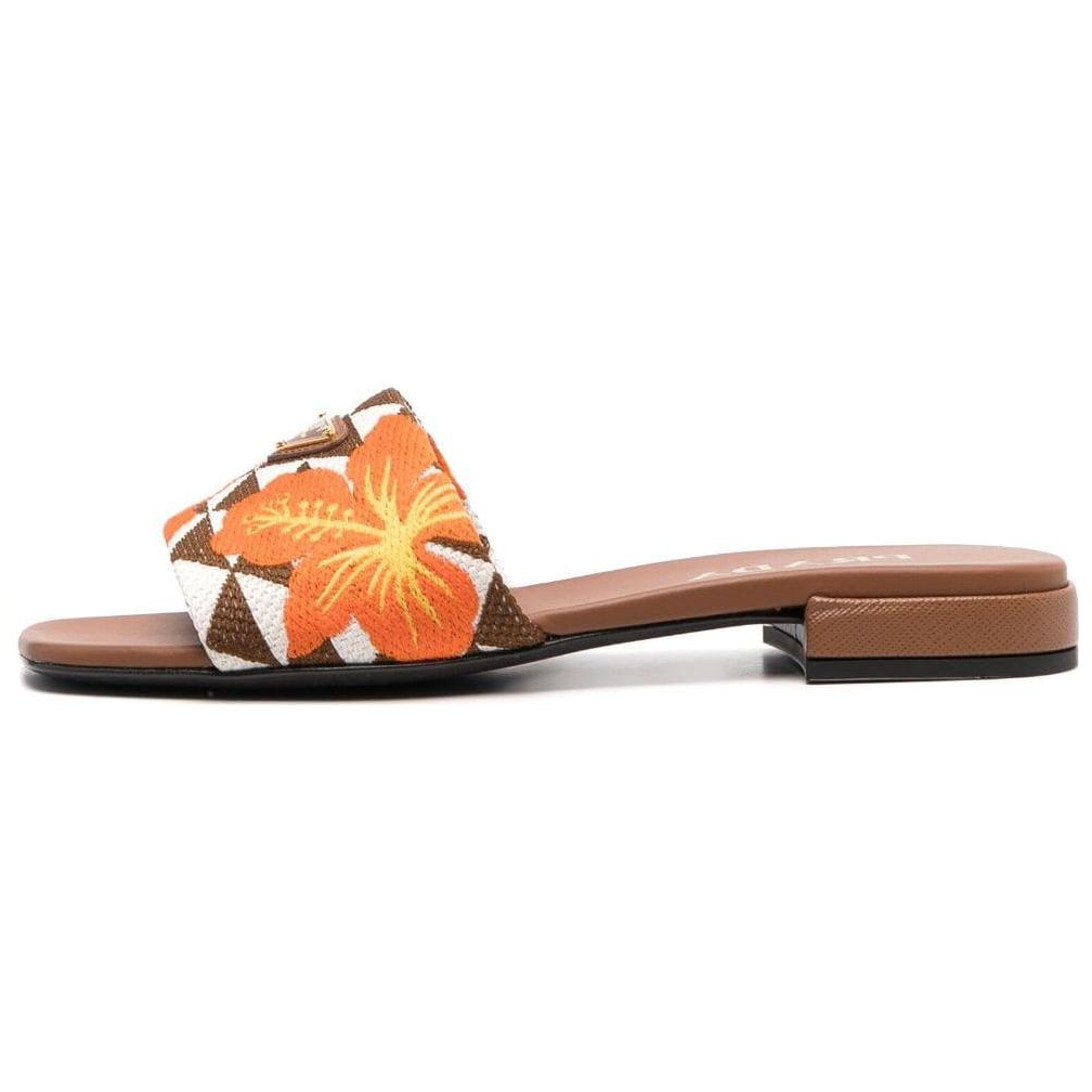 (Women) Prada Open Toe Flat Sandals 'Brown Fashion' 1XX652_CLJ_F0102_F_0I0U