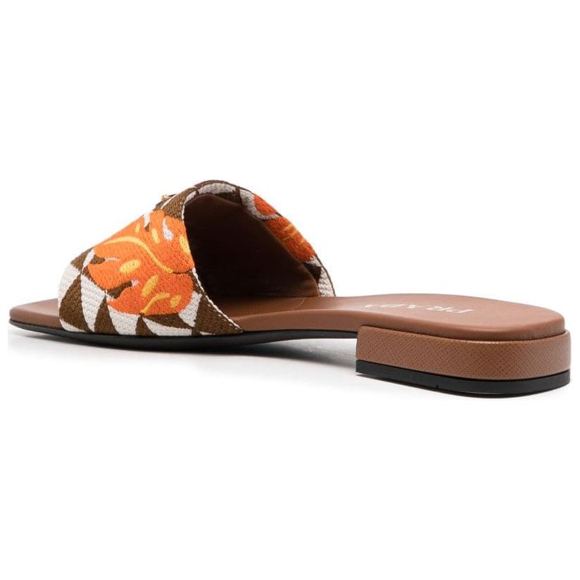 Shop (Women) Prada Open Toe Flat Sandals 'Brown Fashion' 1XX652_CLJ_F0102_F_0I0U