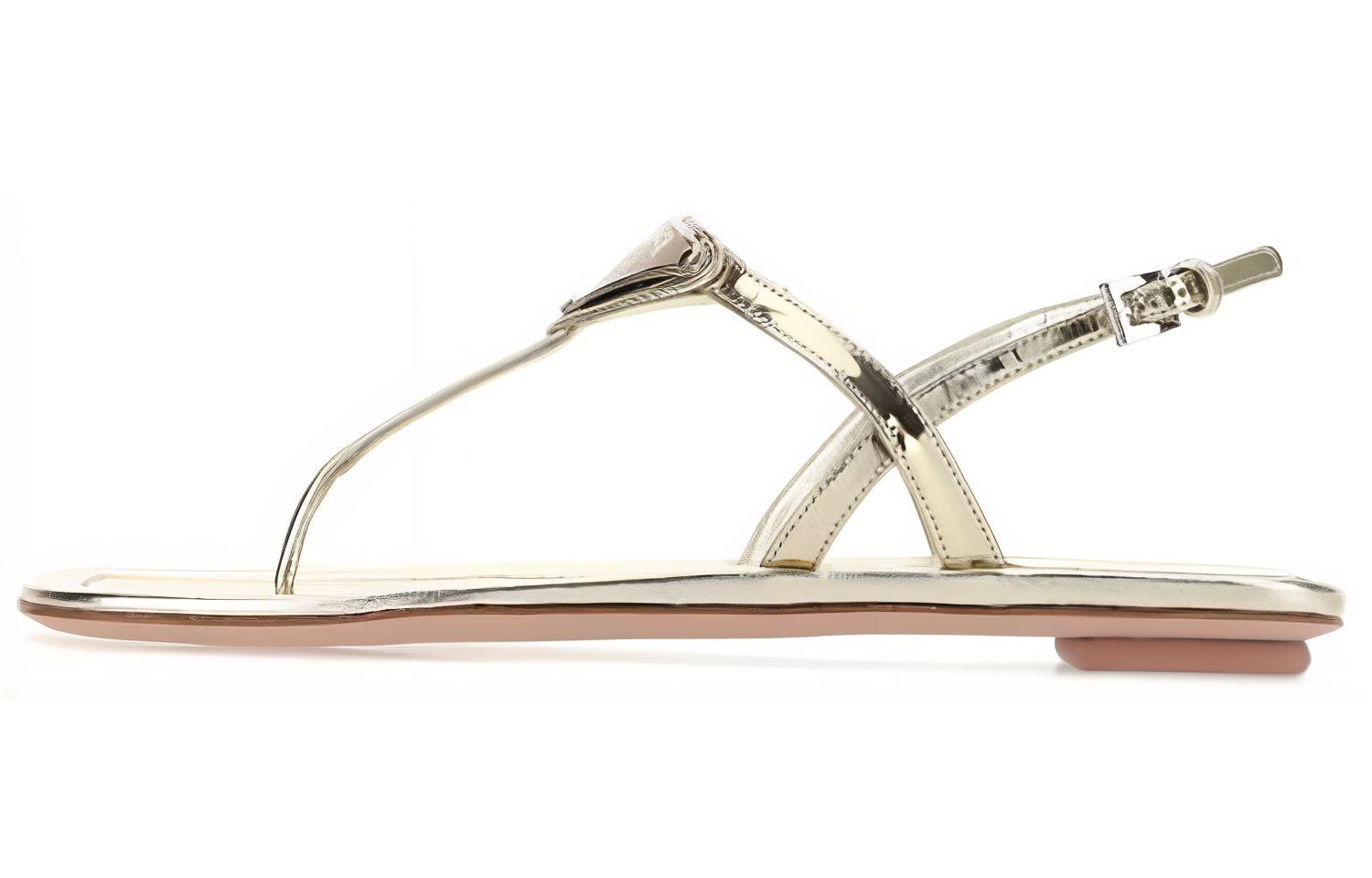 (Women) Prada Open Toe Leather Sandals 'Gold' 1Y032M_3AU1_F0846_F_005