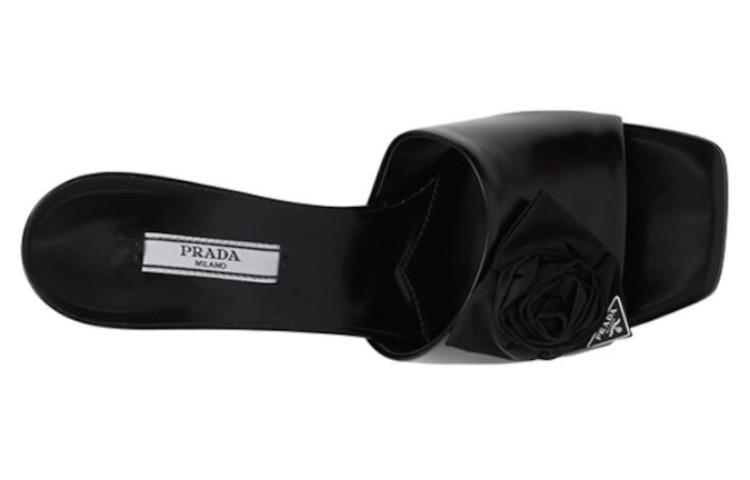 Shop (W) Sandal Prada Open Toe Slide 'Black Fashion' Hitam Modis 1XX665_055_F0002