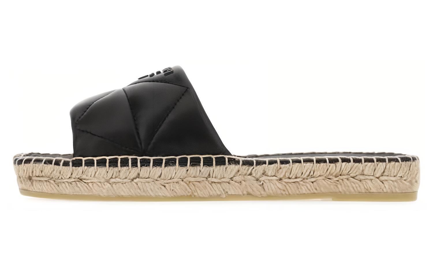 (W) Prada Open Toe Slip-On Sandals 'Black Fashion'