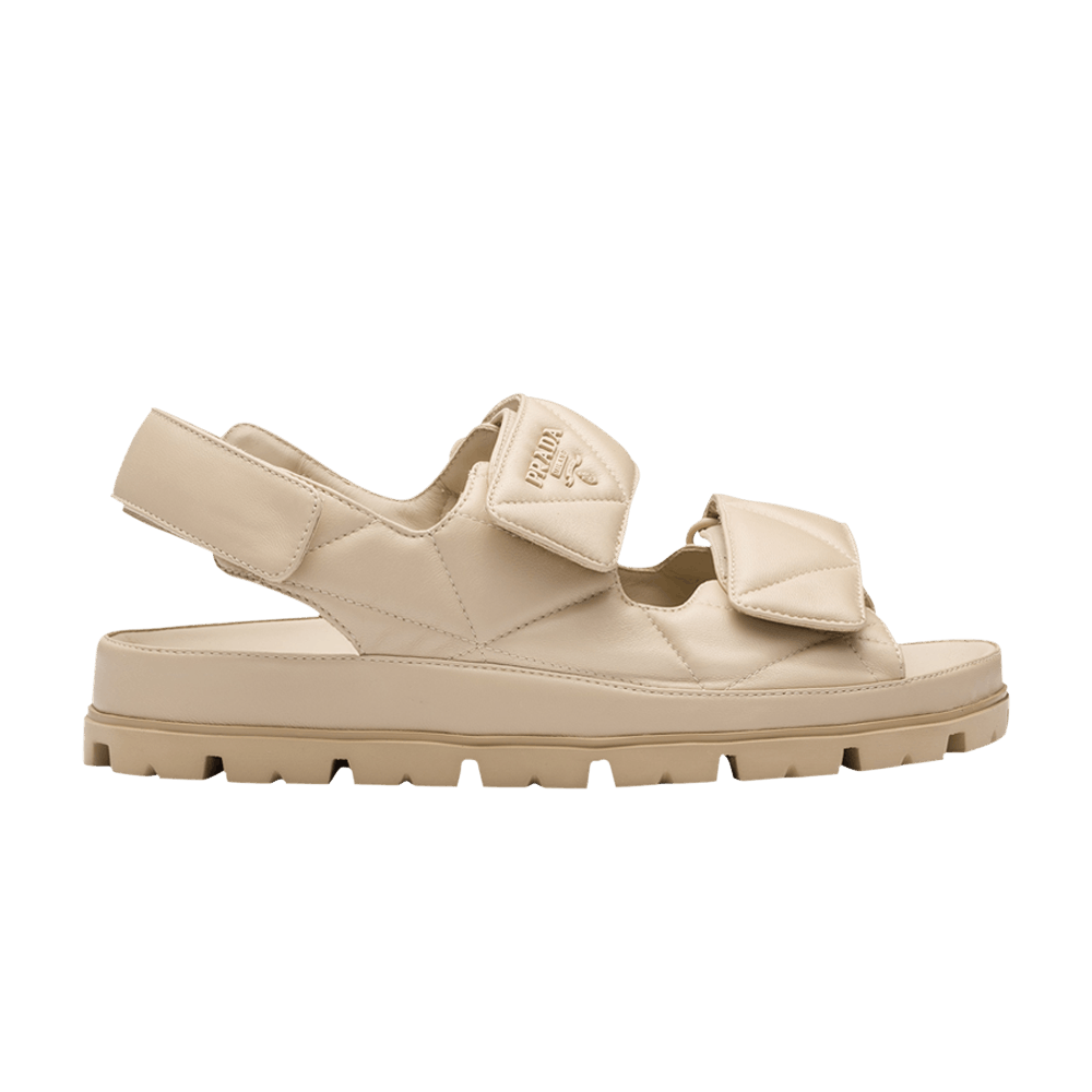 Buy (W) 普拉达绗缝纳帕凉鞋‘沙漠米色’ 1X721M-038-F0F24