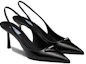Lookbook (W) Prada Tacchi Slingback in Pelle Spazzolata con Logo Patch ''Nero'' 1I901M_055_F0002_F_075