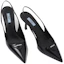 Shop (W) Prada Tacchi Slingback in Pelle Spazzolata con Logo Patch ''Nero'' 1I901M_055_F0002_F_075