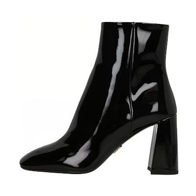 (W) Prada Patent Leather Ankle Boots 'Black'