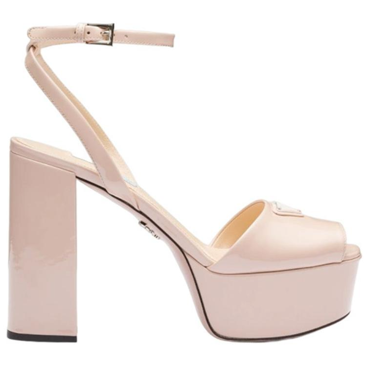 Order (W) Prada Mules Ouvertes en Cuir Verni avec Boucle ''Rose''. 1XP48B_069_F0236_F_115