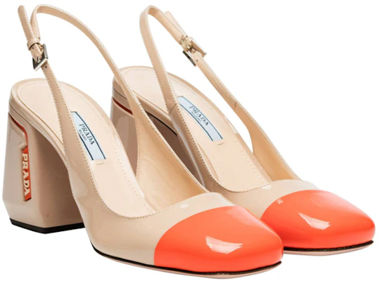 (W) Escarpins Prada Talons Épais en Cuir Vernis ''Beige Orange'' 1I223L_ZAZ_F0YHD Lookbook (W) Escarpins Prada Talons Épais en Cuir Vernis ''Beige Orange'' 1I223L_ZAZ_F0YHD