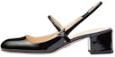 Buy (W) Prada Tumit Tinggi Kulit Berkilat 'Fashion Logo Hitam' 1I161N_069_F0002_F_045
