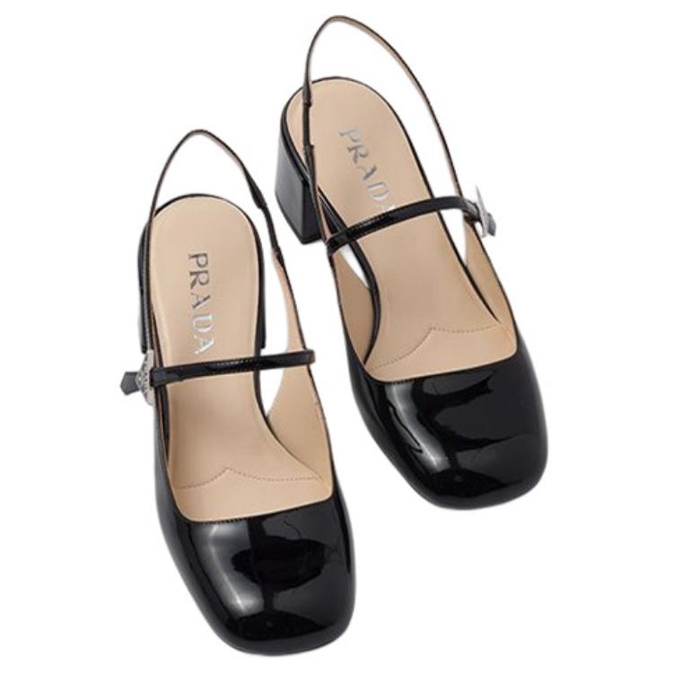 Shop (W) Zapatos Prada de Tacón Grueso en Charol Negro con Logo de Moda. 1I161N_069_F0002_F_045