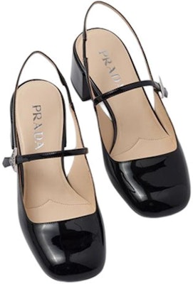 (Women) Prada Patent Leather Chunky Heel Pumps 'Fashion Logo Black' 1I161N_069_F0002_F_045 Shop (Women) Prada Patent Leather Chunky Heel Pumps 'Fashion Logo Black' 1I161N_069_F0002_F_045