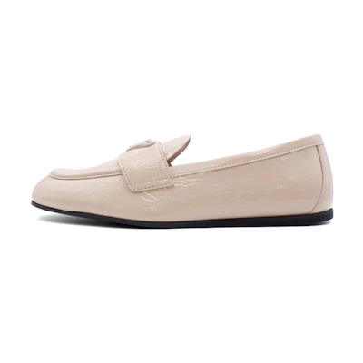 (W) Prada Patent Leather Flat 'Nude'