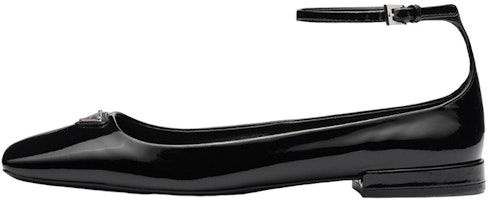 (Women) Prada Patent Leather Flat with Fashion Buckle 'Black' 1F036N_069_F0002_F_010 (Women) Prada Patent Leather Flat with Fashion Buckle 'Black' 1F036N_069_F0002_F_010