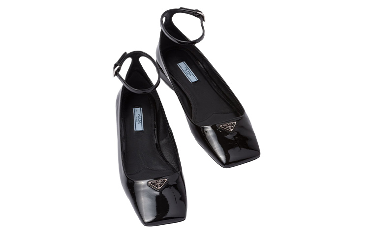 Shop (W) Prada Ballerine in Pelle Verniciata con Fibbia Fashion ''Nere'' 1F036N_069_F0002_F_010