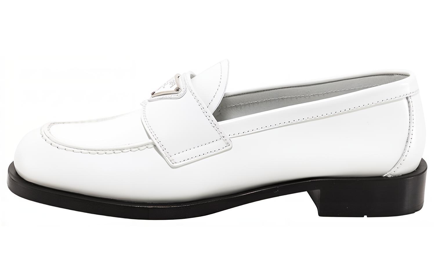 (W) Prada Patent Leather Loafers 'White'