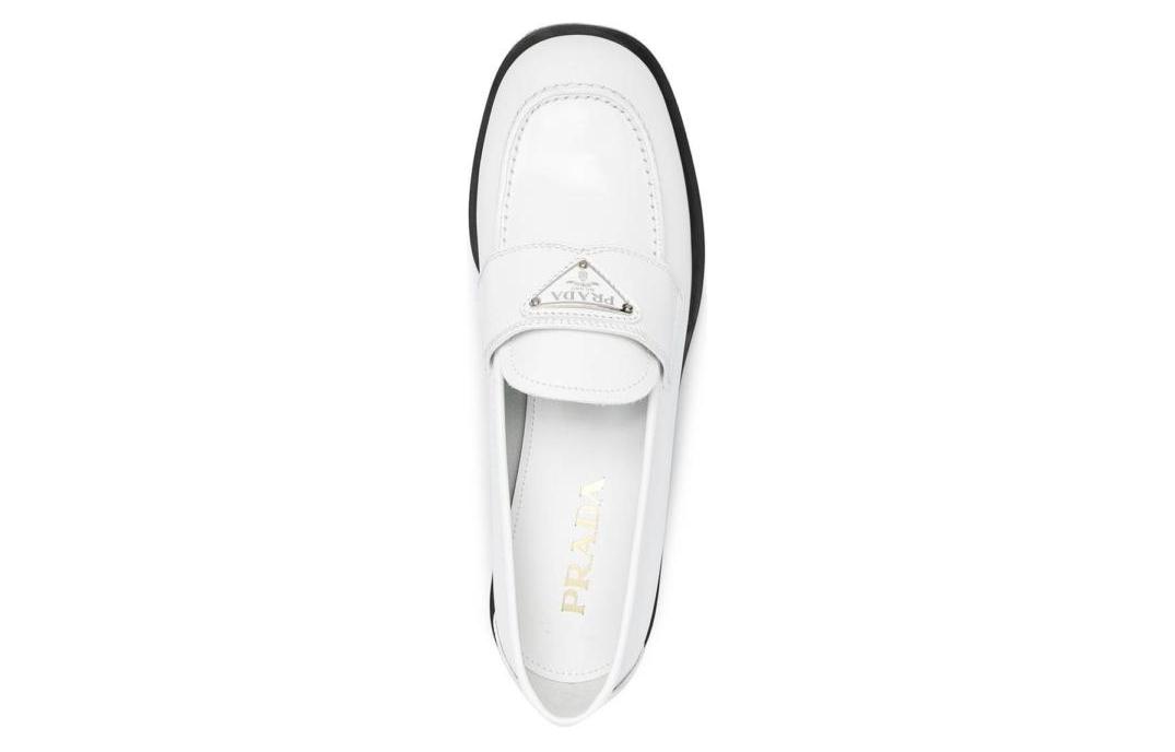 (W) Prada Patent Leather Loafers 'White' 圖 5