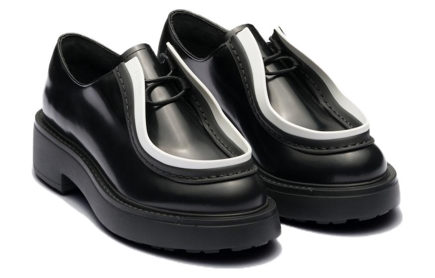 (W) Prada Patent Leather Low-Top Sneakers 'Black and White' 圖 2